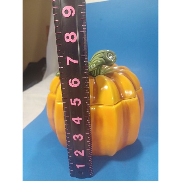 Majolica Pottery  Pumpkin Tureen Candy Dish Cookie Jar Bowl Lid Olfaire Portugal - Picture 14 of 14